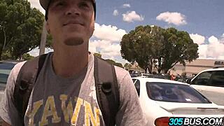 Blonde and Brunette Amateur Couple Fuck Jenna Presley on Outdoor Bus