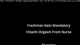 Freshman Moans From Nurse's Vibrator Orgasm.