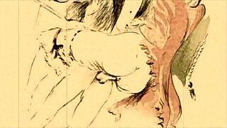 Vintage erotic illustration from antique collection.