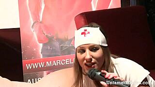 nurse in hospital does striptease and sucks patient