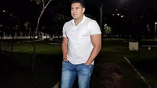 Yuri Gaúcho strikes again, sucking hard in public outdoor action with blonde stud.