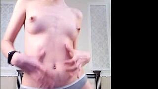 k blonde teen 18+ in panties flaunts perfect little tits and ass for play