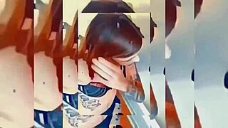 Hot shemale undresses in bathroom teasing with ripped clothes 😏