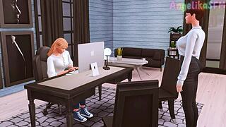 Futanari Boss Seduces Secretary With Huge Dick Deep Throat