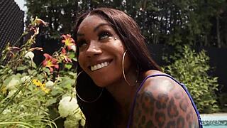 Leilani Li seduces lifeguard Kenzo Alvarez in pool with bikini and heels