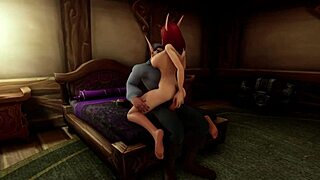 A Night with Hot Elf Milf Redhead in Warcraft Parody