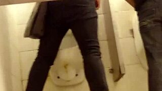 two guys having wild gay sex in the toilet, it's intense and raw