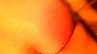 amateur teen busts pussy open in shower, throws ass back on cock