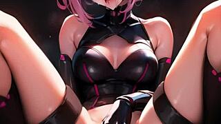 Cyberpunk anime girls in latex outfits