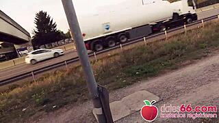 Highway encounter with honking encouragement