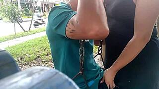 great blowjob with curvy latina slut sucking monster cock on medellin streets 😍