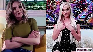 Blonde Step Mom Watches Stepteen Masturbate in Private Moment