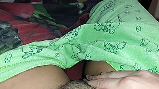 Classmate looks for book while I masturbate under covers leading to orgasm