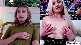 Blonde Step Mom Watches Stepteen Masturbate in Private Moment