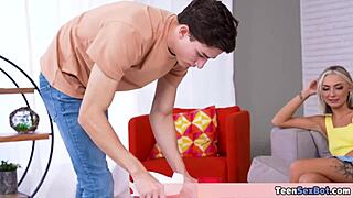 Morning grill party turns into free fuck party with cute teens