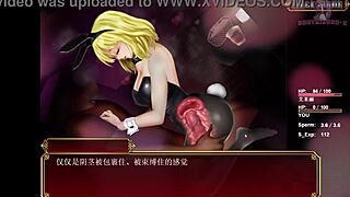 hungry bunny girl on sofa in black smith-12