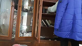 Classmate looks for book while I masturbate under covers leading to orgasm