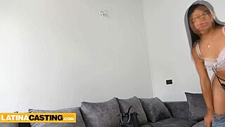 Hot brunette in miniskirt rides the agent's big dick during casting interview.