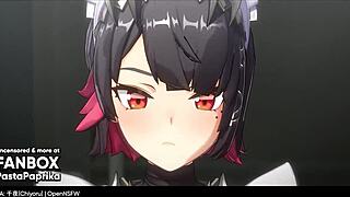 Ellen Joe stars in this anime hentai adventure with intense scenes.