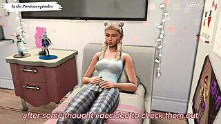 blonde stepsister in sims 4 3d animation with stepbrother and stranger