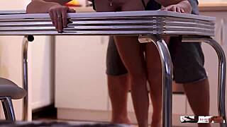 Quick homemade sex before dinner with wife