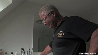 Wow, check this chubby German milf fucking hard in the bathroom!