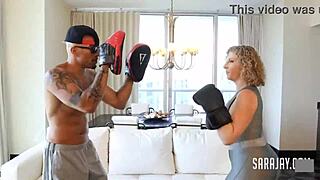 big booty beauty sara jay bends over in doggystyle, rides cowgirl, and takes a big black cock hard