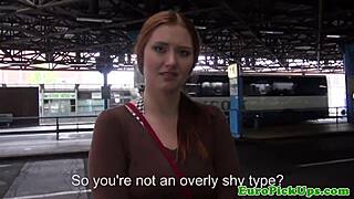 Public Sex! Euro Teen Jizzed On By Stranger In Stockings!