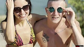 met a couple at water park, offered threesome and we fucked hard