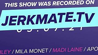 Aiden Ashley Mila Monet Madi Laine Joined by Apollo Atlas in Hot Foursome Live on Jerkmate TV