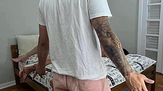 Wife's Lover Sucks Cock in Bisexual Threesome Scene