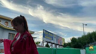 Big tits woman sucks cock in pool while friend watches amateur scene