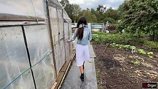 Farmer Girl Shows Juicy Skills in Public POV Blowjob