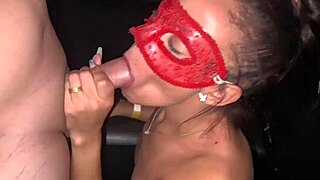 Young girl gets face fucked and gagged by monster cock in swinger orgy!