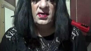 sissy crossdresser says, 'enjoying masturbation and anal?'