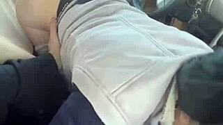 He was looking at her perfect ass as she squeezed his cock out