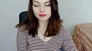 Russian beauty with big boobs toys her pussy on webcam