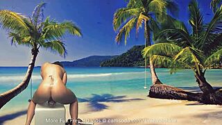 She fucks herself with that glass dildo