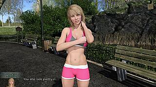 in big city pleasures 9, john trains with sexy katia and can't stop staring at her big tits