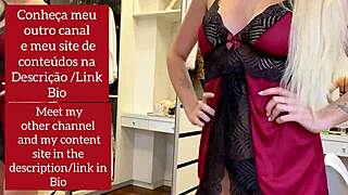 Trying on provocative lingerie