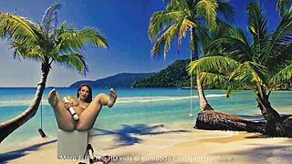 She fucks herself with that glass dildo