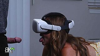 Stepmom Tricked by VR Gamer Stepson into Deepthroat Action