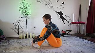 yoga lesson 345 with european milf instructor