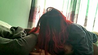 she doesn't notice i'm recording while she devours my cock