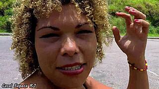 Latina Blonde Touches Herself Publicly During Road Trip