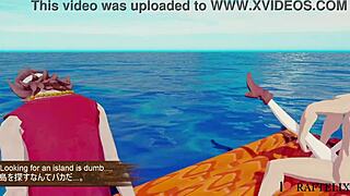 nami from one piece in a wild 3d gangbang