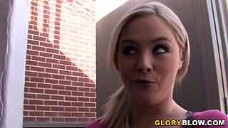Katie Kox at the gloryhole discovers a massive black cock! What a surprise!