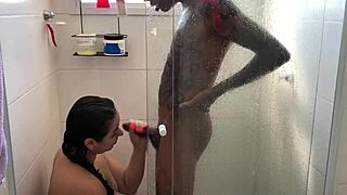 cute tattoo teen masturbates with dildo in stockings and squirts!