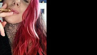 Tattooed wife teases with big tits on webcam