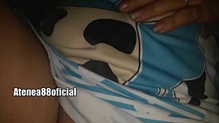 Every night, I play with my stepsister's natural tits and cock in taboo voyeur scenes